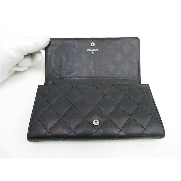 CHANEL Cambon Line Long Wallet Black Leather - Picture 7 of 10